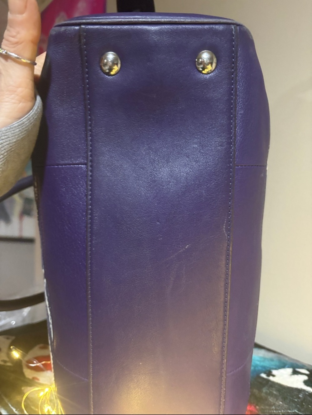 COACH FIRM $175 Rare PURPLE ZEBRA PRINT w/ DUST BAG . MAJOR SALE PRICE MOVING - Picture 9 of 16